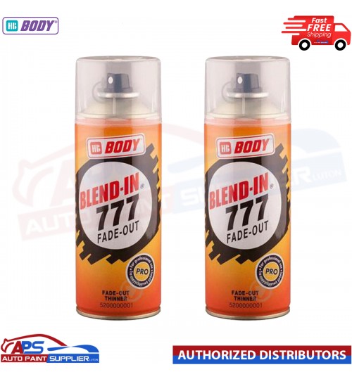 2X HB Body Blend In 777 Fade Out Thinner Aerosol BLENDS LACQUER EDGES 400ml